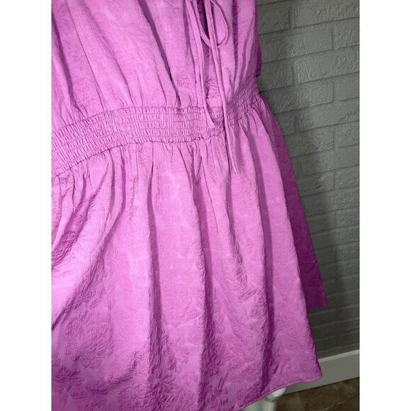 ModCloth Women Pink Lilac Smocked Waist Shift Dress 1X - Picture 4 of 9